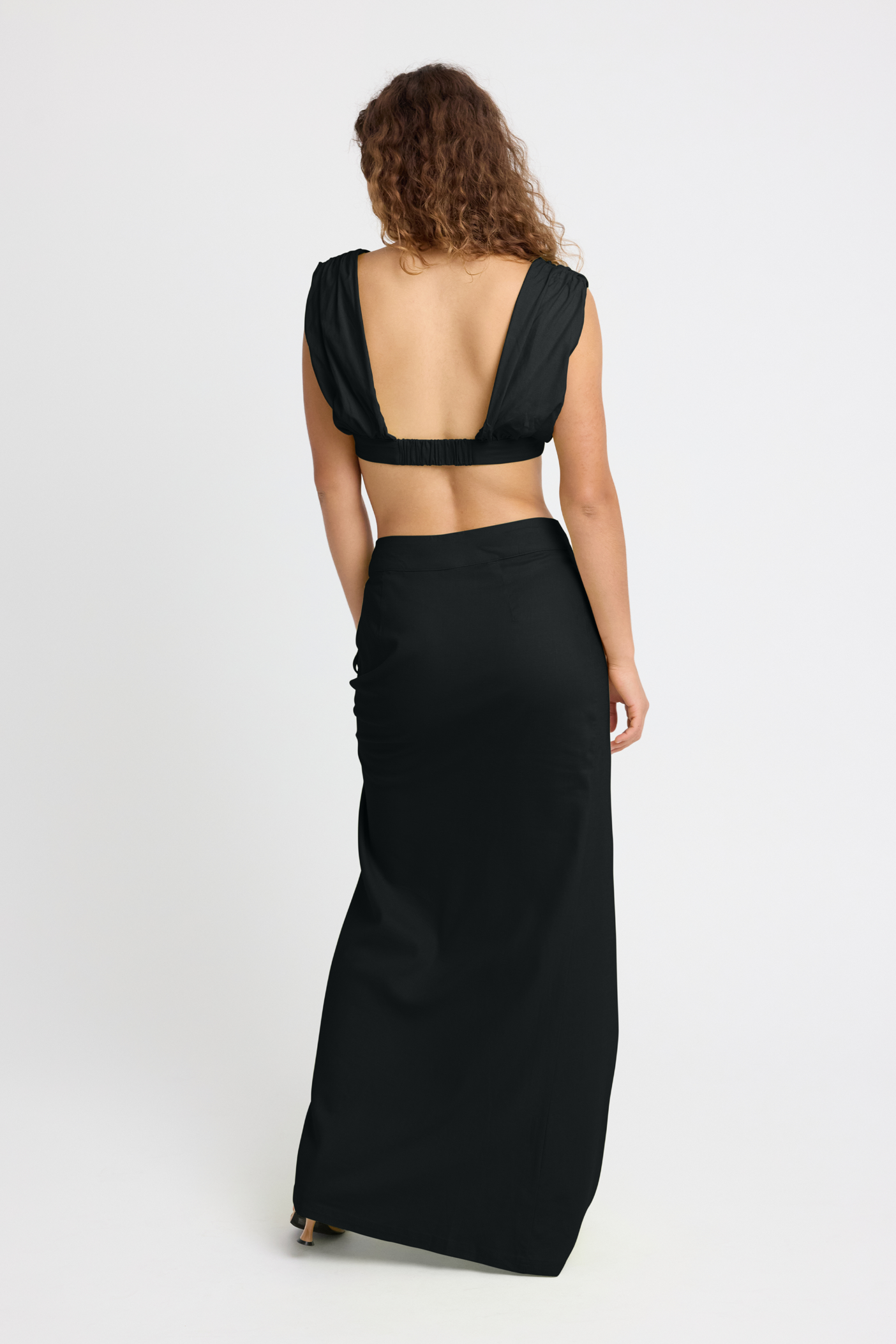 Callen Linen Maxi Skirt for Women - Flowy Summer Long Skirt with Pockets, Black - Perfect for Beach, Vacation & Boho Style Outfits
