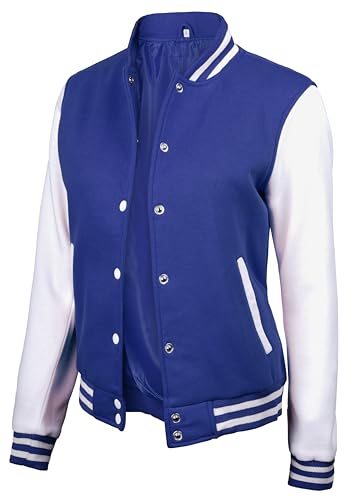 Womens Royal Blue and White Varsity Jacket