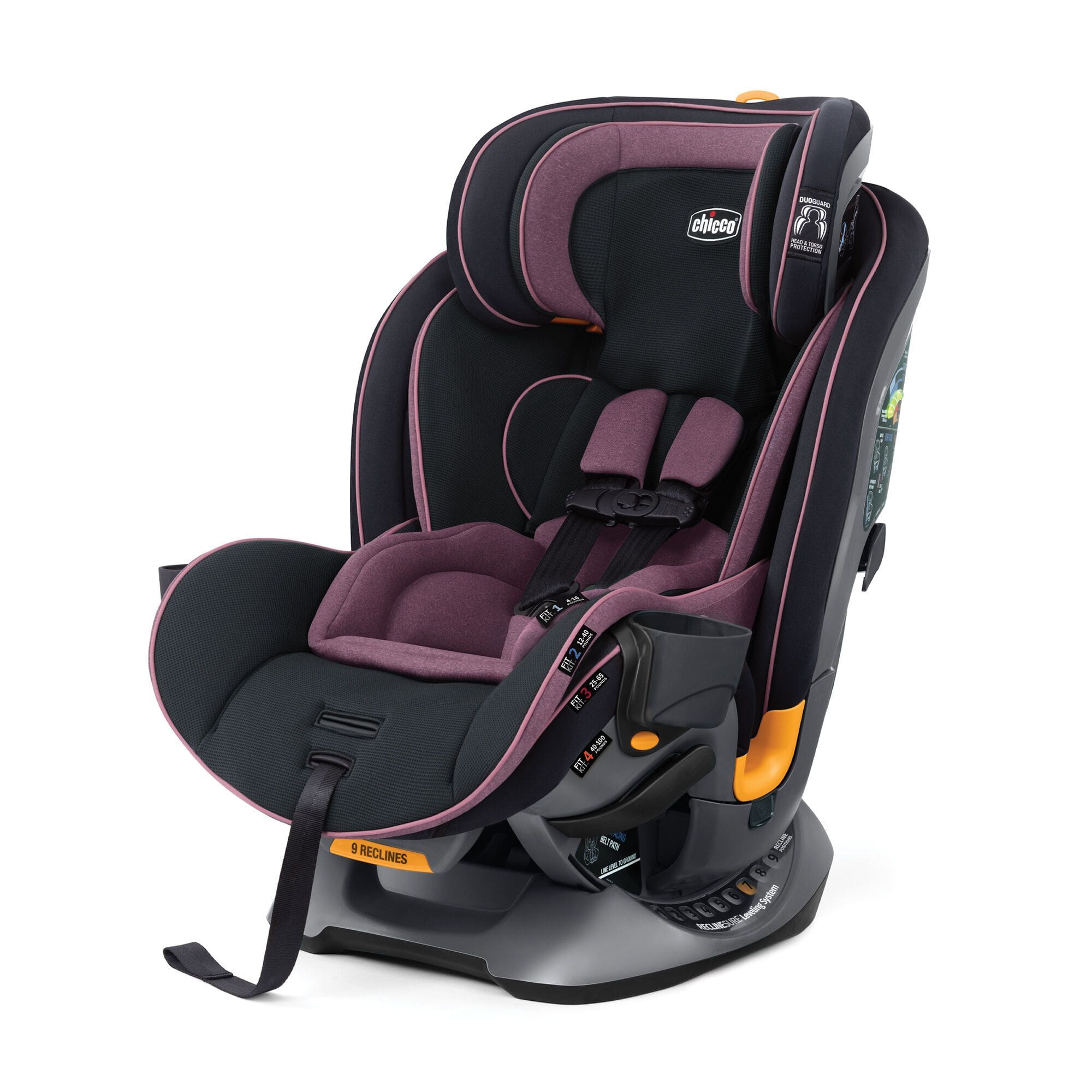 Chicco Fit4 4-in-1 Convertible Car Seat for Infants to Toddlers - Safe & Comfortable Baby Car Seat for Travel, School, and Family Road Trips