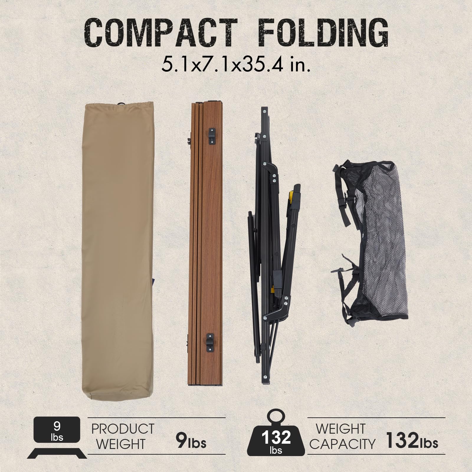 Ultra Lightweight Portable Folding Camping Table - Adjustable 4-Leg Aluminum Roll-Up Design with Carry Bag for Outdoor Adventures, Backyard BBQs, Picnics & Travel | Perfect for Camping, Hiking, Beach Trips & Tailgating