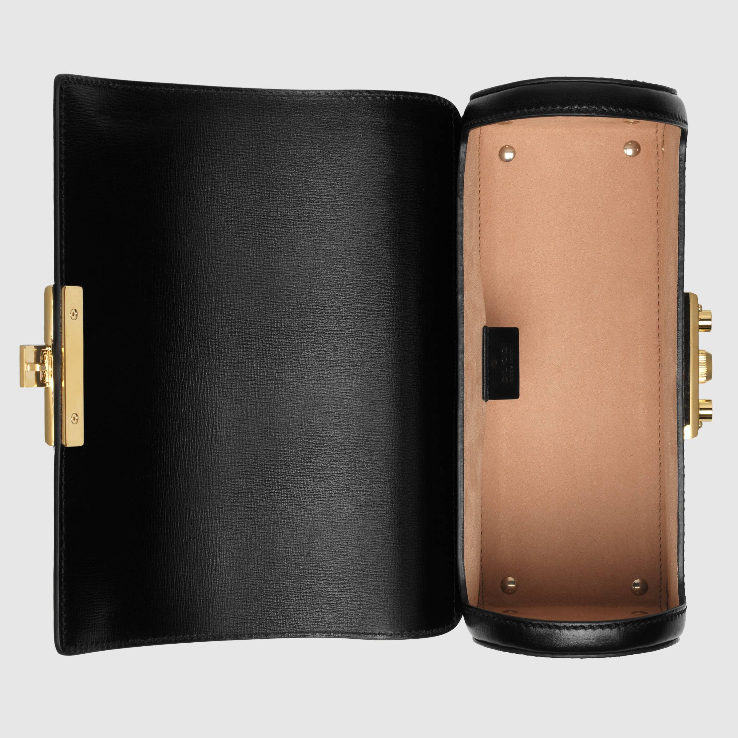 Gucci Padlock Small Bamboo Shoulder Bag for Women - Black Leather Crossbody Purse with Gold Hardware | Perfect for Work, Travel & Evening Events