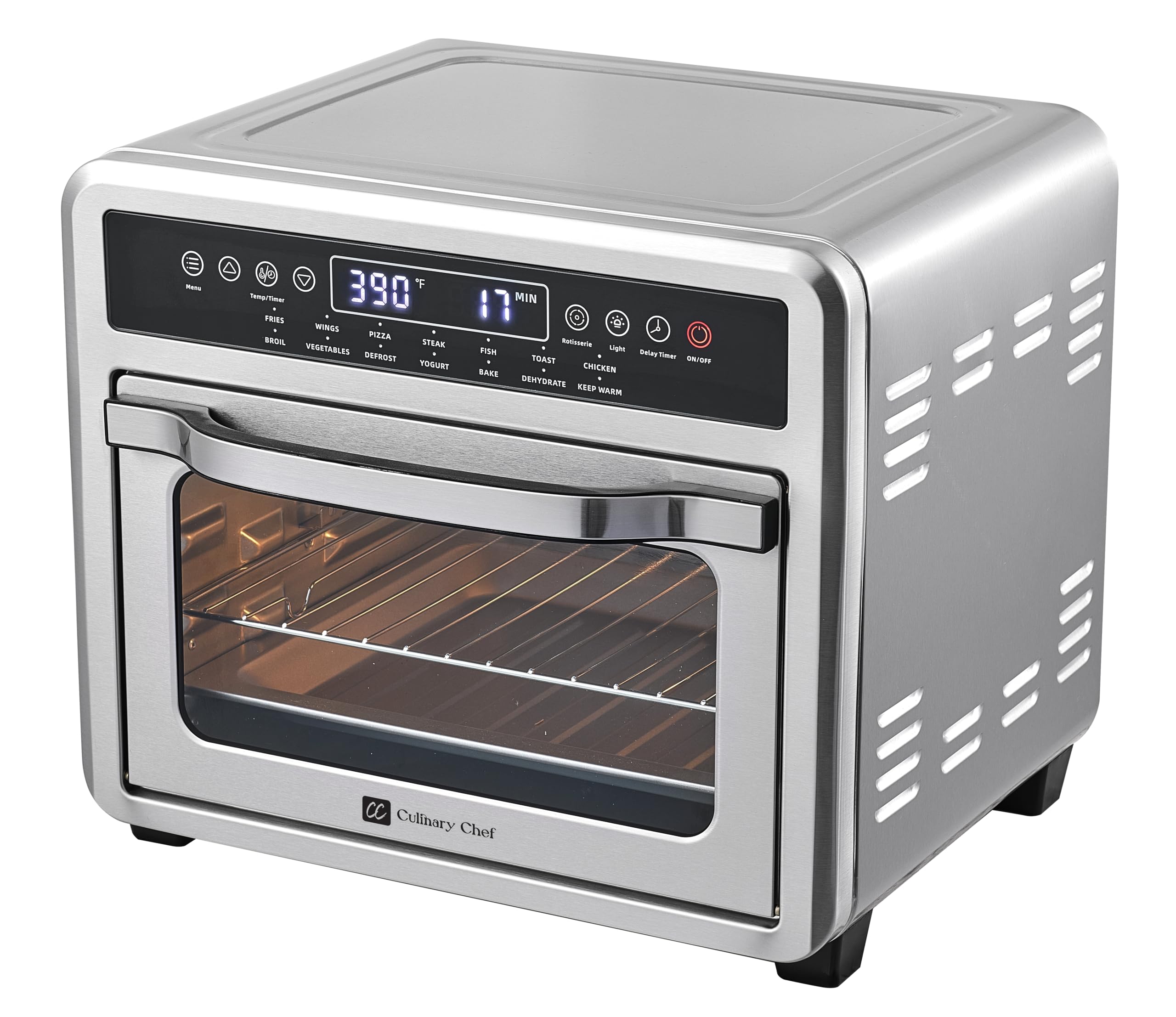 CAFO109-SS 27-Quart Digital Air Fryer Oven with Stainless Steel Finish - Large 27qt Capacity for Healthy Frying, Baking & Roasting - Perfect for Family Dinners, Parties & Meal Prep