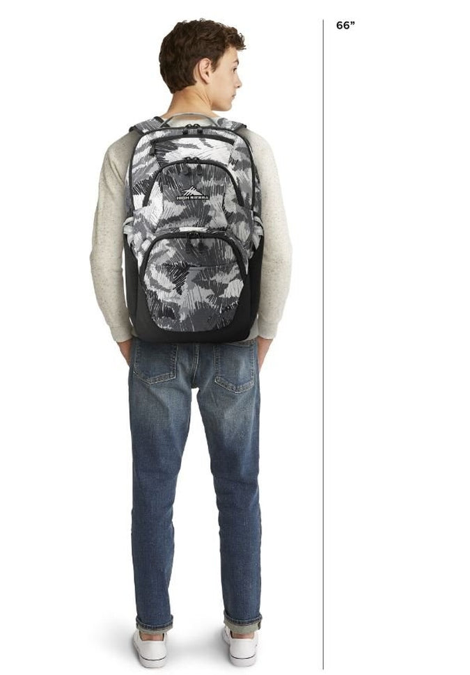 High Sierra Swoop SG Backpack - Durable Laptop Backpack for School, Travel & Hiking - Water-Resistant College Backpack with USB Charging Port & Headphone Port