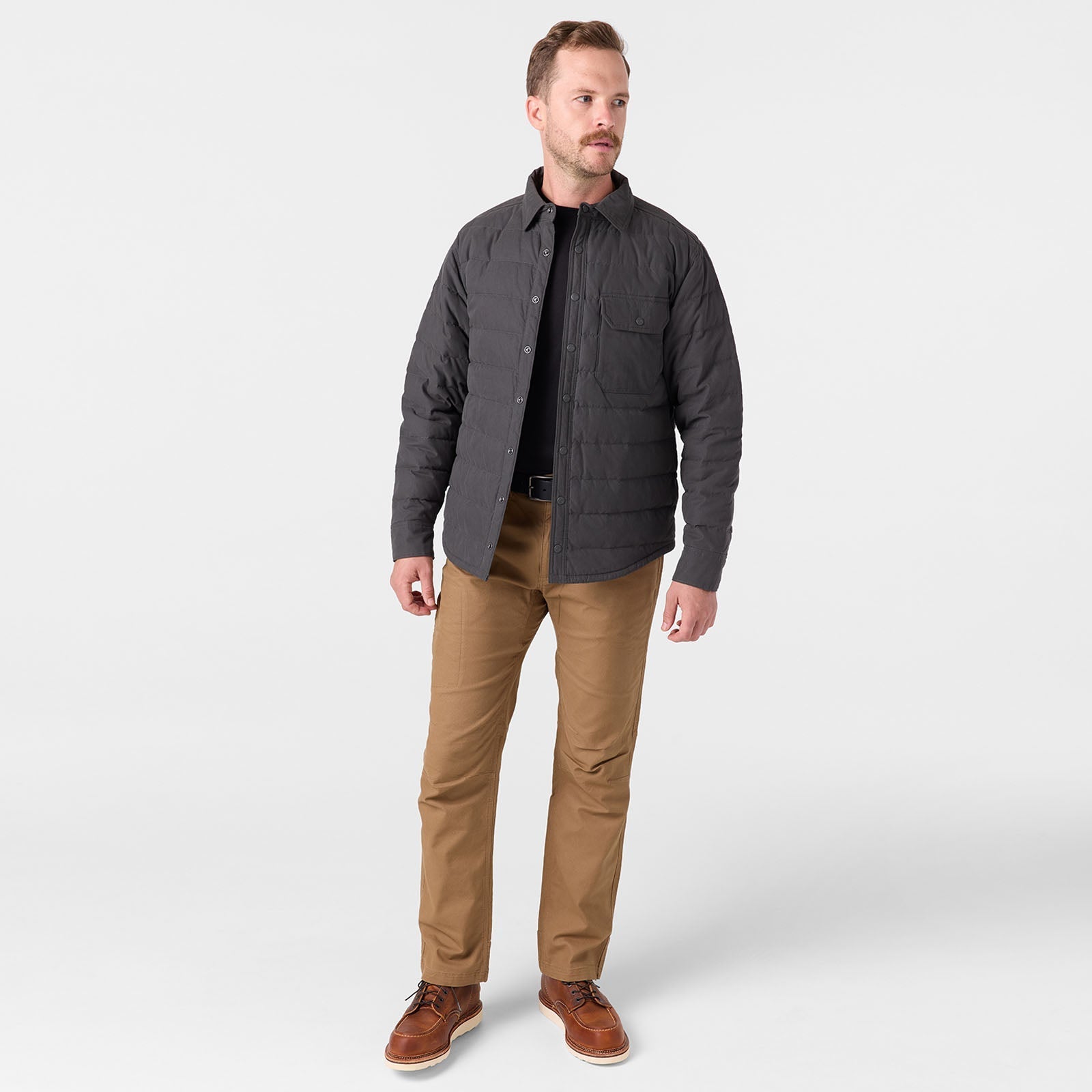 Pine Peak Down Shirt Jacket for Men - Lightweight Warm Puffer Coat for Outdoor Hiking, Camping & Winter Travel