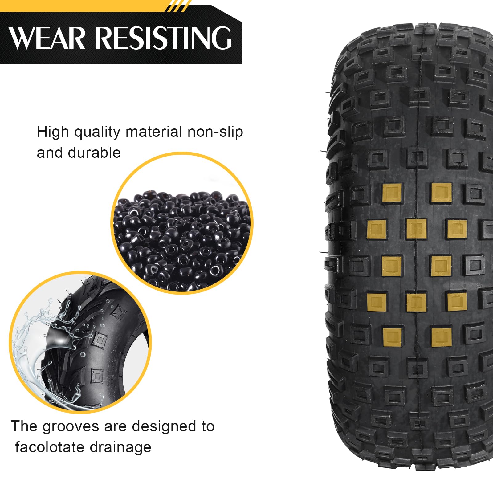 Motorhot 2-Pack 145/70-6 ATV Sport Tires - 6-PLY Tubeless Go-Kart Tires for Off-Road Racing & Trail Riding - Fits Most 6-Inch Wheel ATVs and Go-Karts