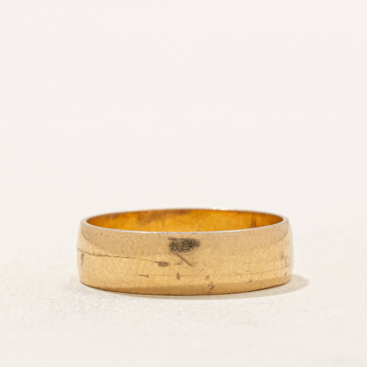 18k Yellow Gold Wedding Band for Women - 4.95mm Wide, Size 5.75 - Elegant Stackable Ring for Bridal, Anniversary & Everyday Jewelry
