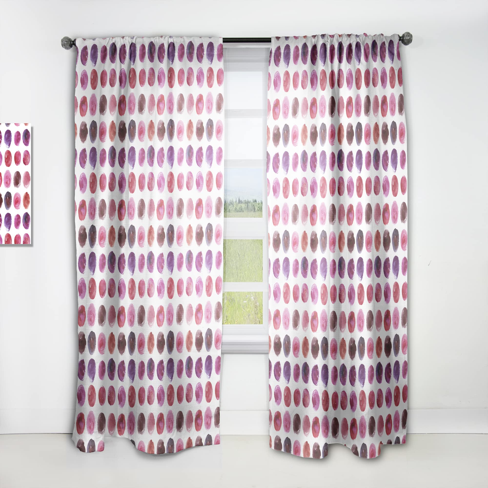 DesignQ Watercolor Spot Pattern Thermal Insulated Curtains - Single Panel 52x120 Inch - Elegant Window Treatments for Bedroom & Living Room | Perfect for Home Decor, Blackout & Energy Saving