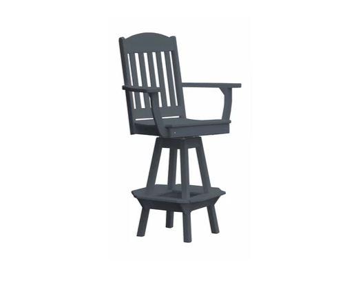 A & L Furniture Classic Swivel Bar Chair with Arms - Modern Counter Height Stool for Kitchen Island, Home Bar & Dining Room - Comfortable & Stylish Seating Solution