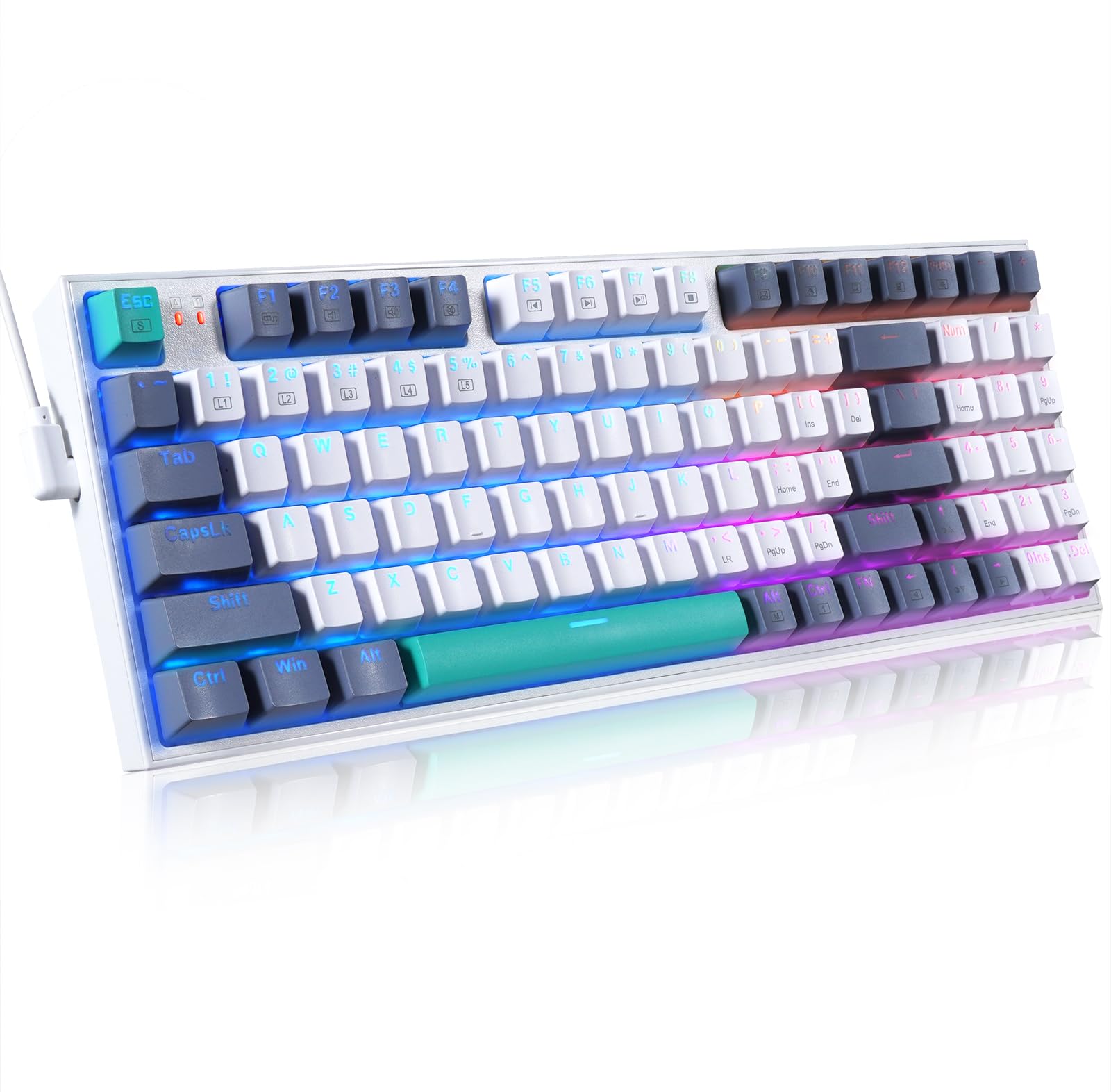 Machenike RGB Mechanical Gaming Keyboard - 94 Keys, Hot-Swap, PBT KeyCaps for PC Gamers