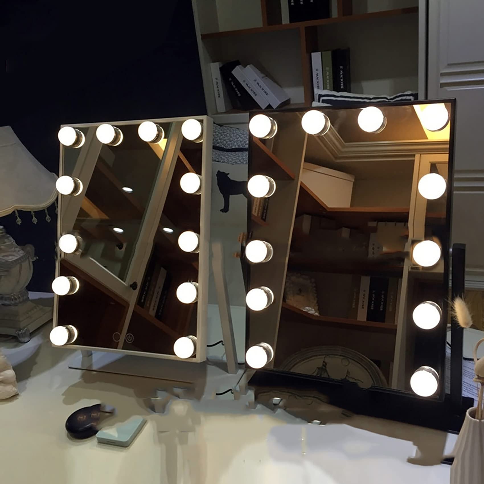 Hollywood Style LED Mirror Light Kit - 10 Warm White Bulbs for Makeup Vanity, Bathroom & Dressing Table - Perfect for Professional Makeup Application & Home Spa Lighting