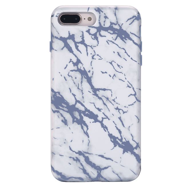Premium White Marble & Blue Chrome iPhone Case - Slim Protective Cover for iPhone 13/14/15 Pro Max - Stylish Luxury Design for Everyday Use, Travel & Business