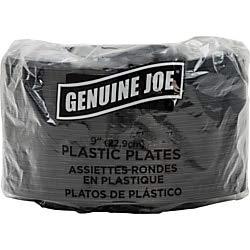 125-Pack Round Black Plastic Plates - Durable Disposable Dinner Plates for Parties, Picnics & Everyday Use