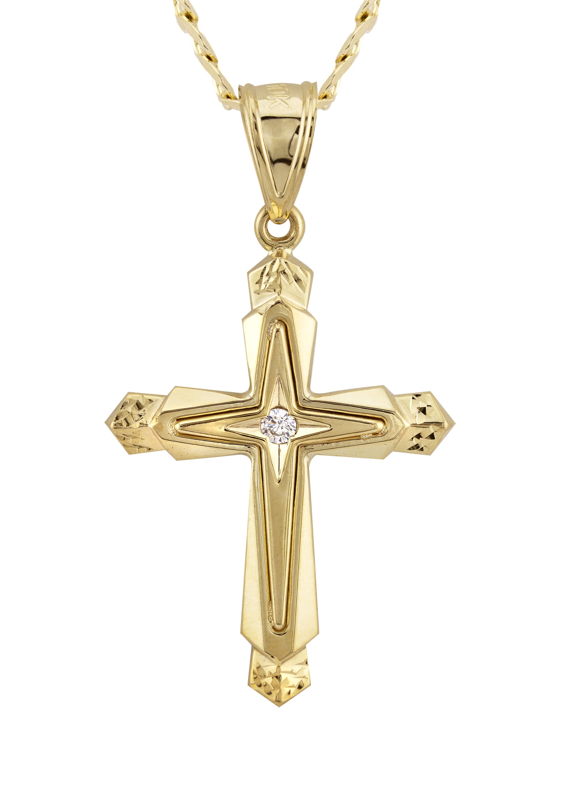 10K Yellow Gold Cross Necklace for Women & Men - Small 5g & Large 11g Options - Perfect for Daily Wear, Gifts & Religious Occasions