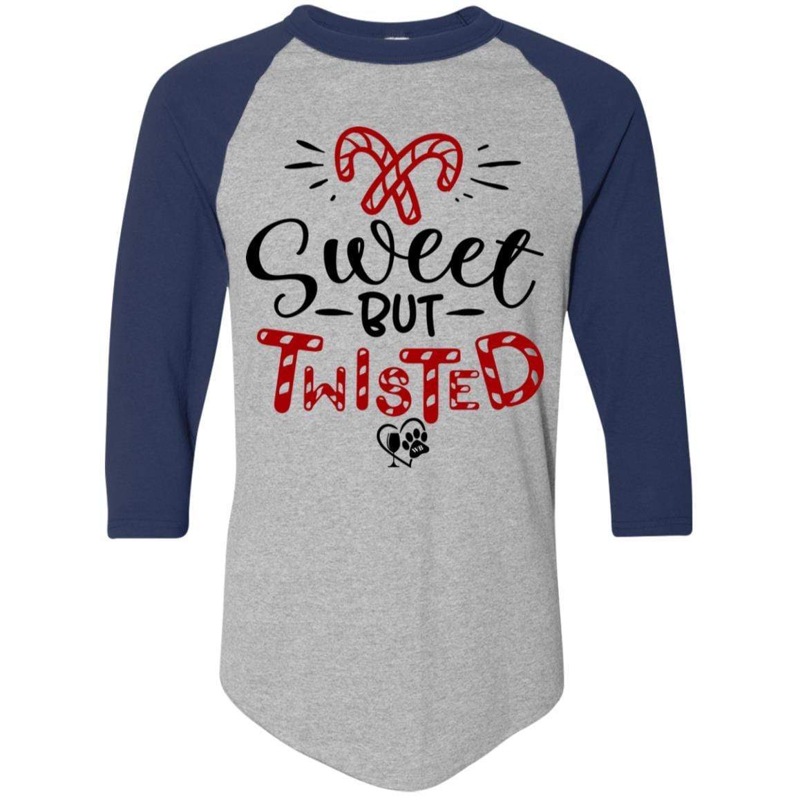 Sweet But Twisted Colorblock Raglan Jersey - Women's Long Sleeve Baseball Tee for Christmas & Holiday Parties - Cozy Casual Pullover for Festive Gatherings & Winter Outfits