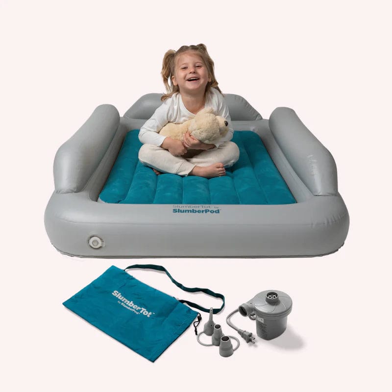 SlumberPod SlumberTot Inflatable Toddler Bed - Portable Travel Bed for Kids 2-5 Years - Perfect for Camping, Sleepovers & Indoor Play - Compact & Easy to Set Up