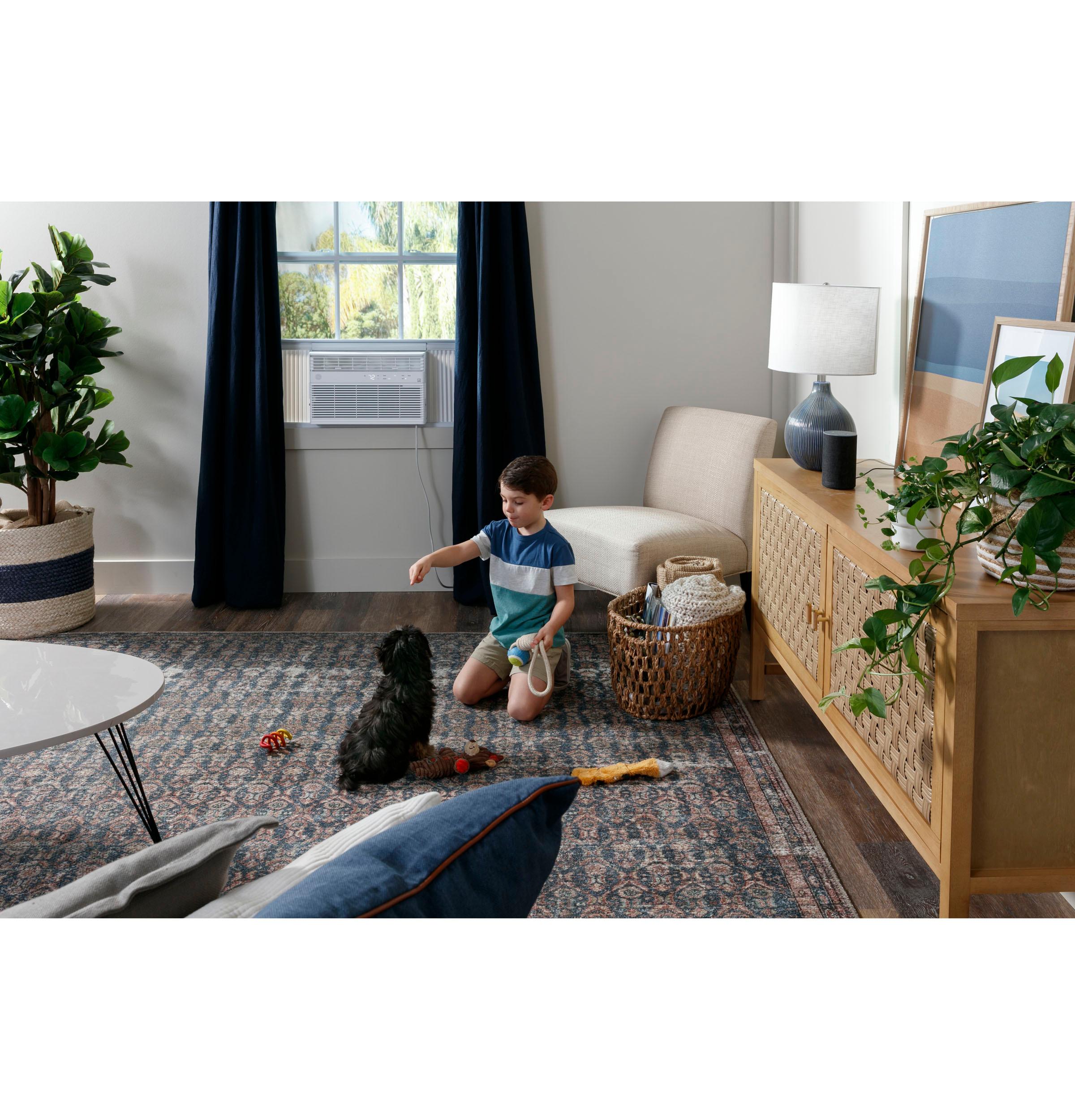 GE Appliances AHEK08AC 8,000 BTU Smart Window Air Conditioner - ENERGY STAR Certified - Cools Medium Rooms Up to 350 Sq.Ft - WiFi Enabled - Perfect for Bedrooms, Home Offices & Small Apartments