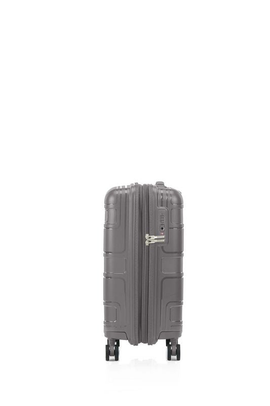 American Tourister Light Max 55cm Small Cabin Luggage - Mercury Grey Carry-On Suitcase for Business Travel & Weekend Getaways