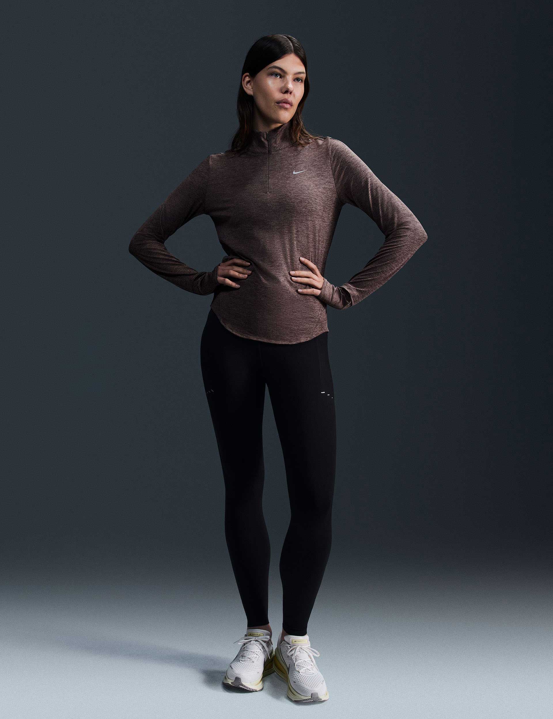 Swift High Waisted 7/8 Running Leggings with Pockets - Black/Reflective Silver | Women's Athletic Yoga Pants for Jogging, Gym Workouts & Outdoor Activities