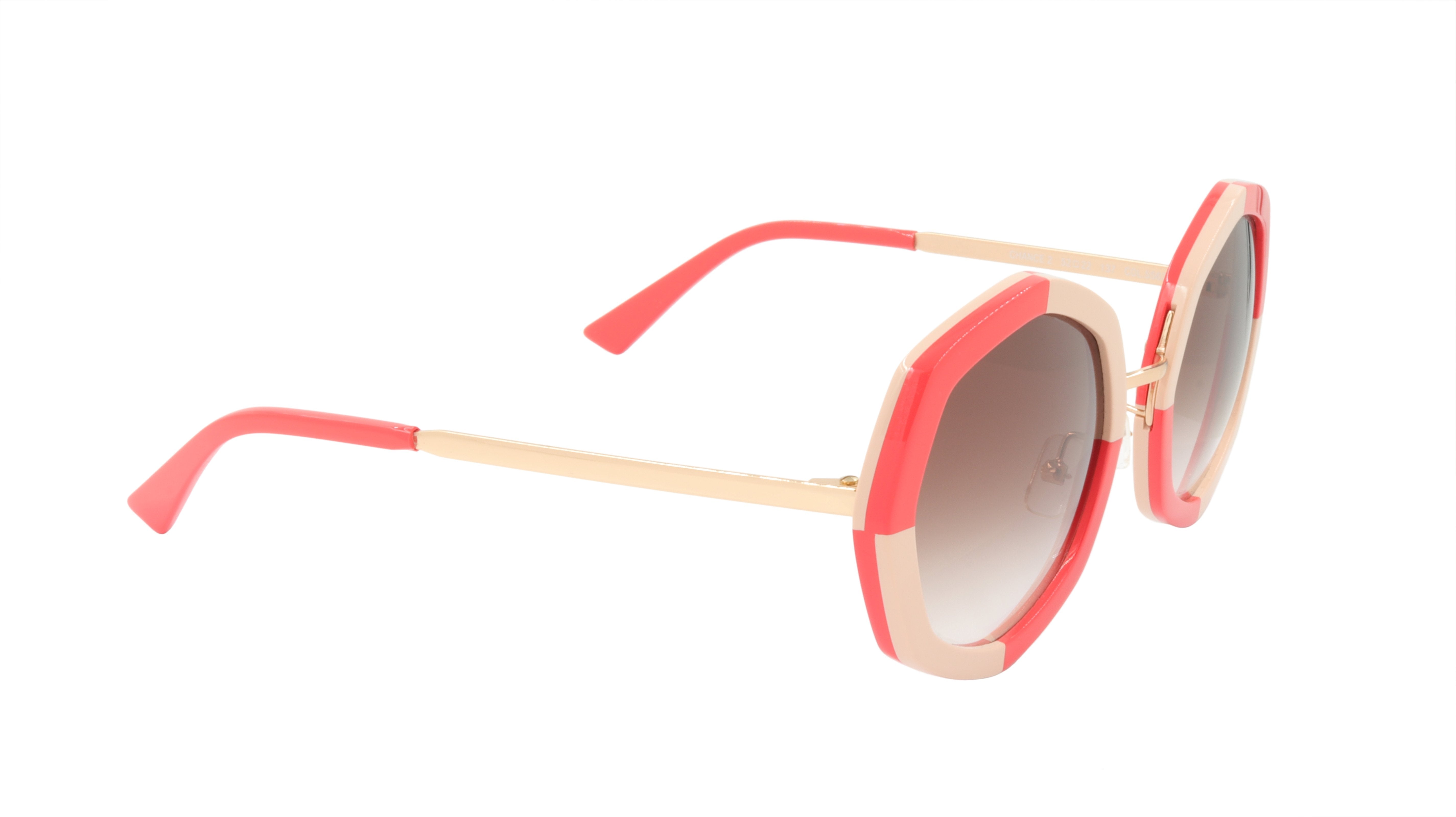 Face A Face CHANCE 2 Sunglasses - Acetate & Metal Frame in Nude Poppy Checker Pattern | UV Protection for Outdoor Activities & Fashion Statement