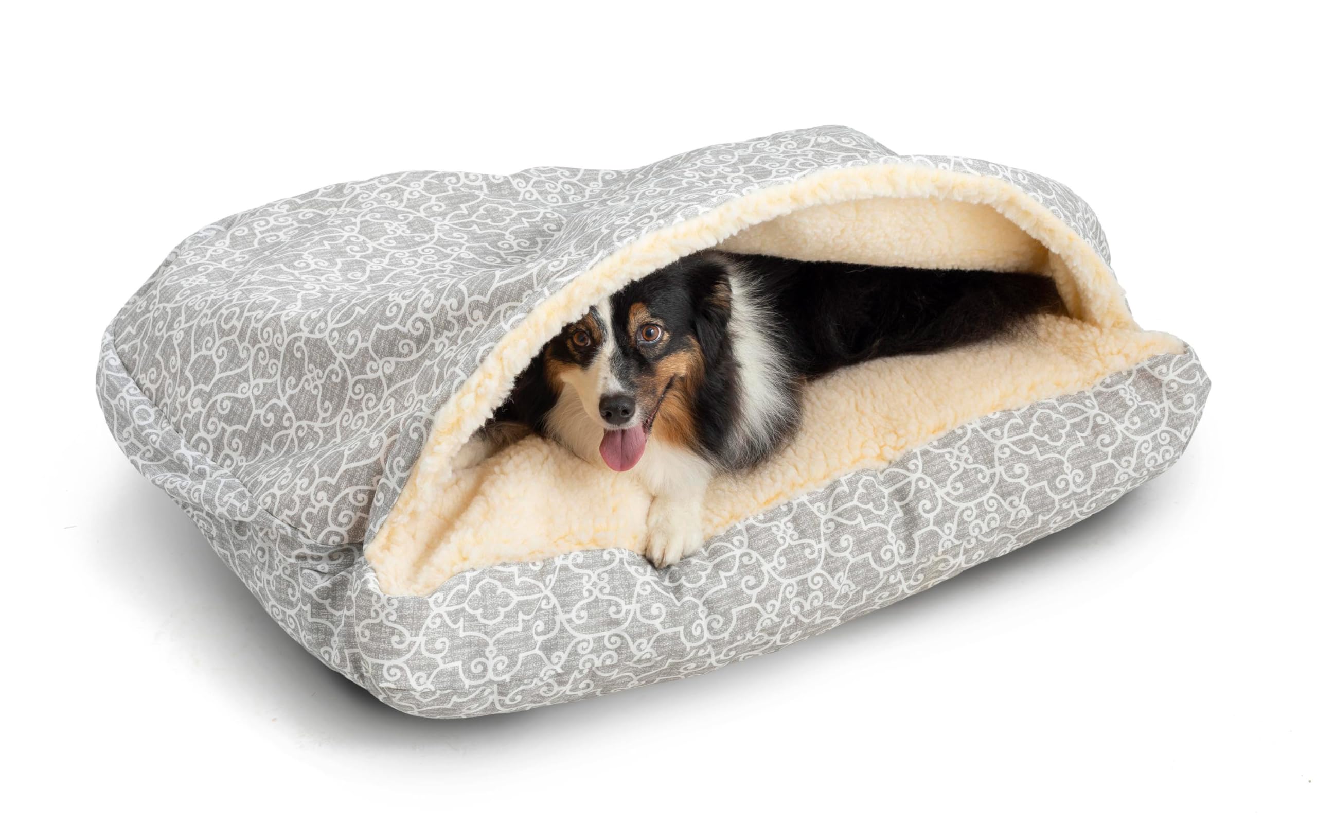 Premium Snoozer Pet Bed - Luxury Rectangle Cozy Cave for Dogs & Cats, Extra Large Size, Soft Gray Washable Cover - Perfect for Home, Office & Travel Use