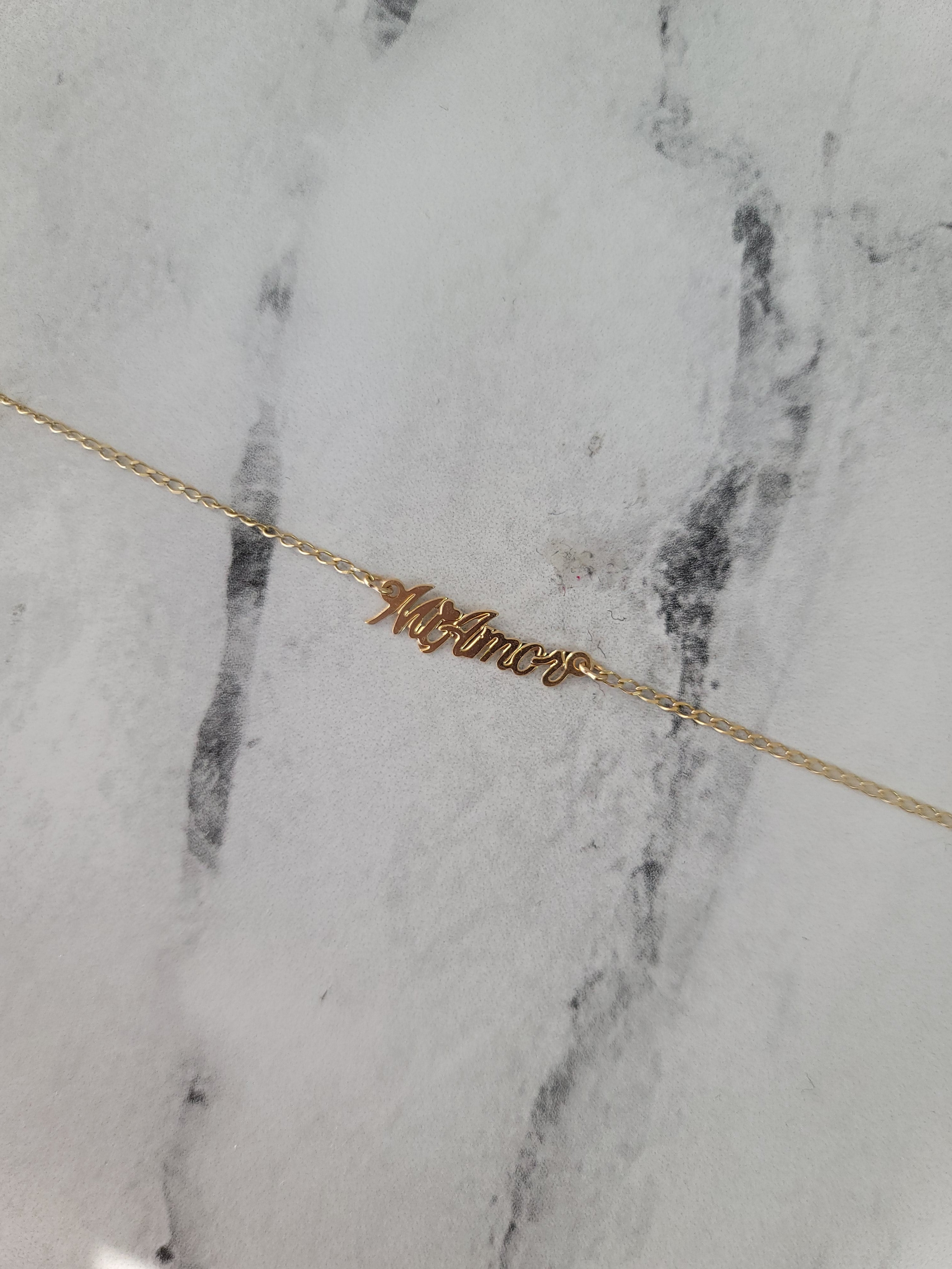 14K Yellow Gold Mi Amor Anklet for Women - Elegant Ankle Bracelet for Everyday Wear & Special Occasions