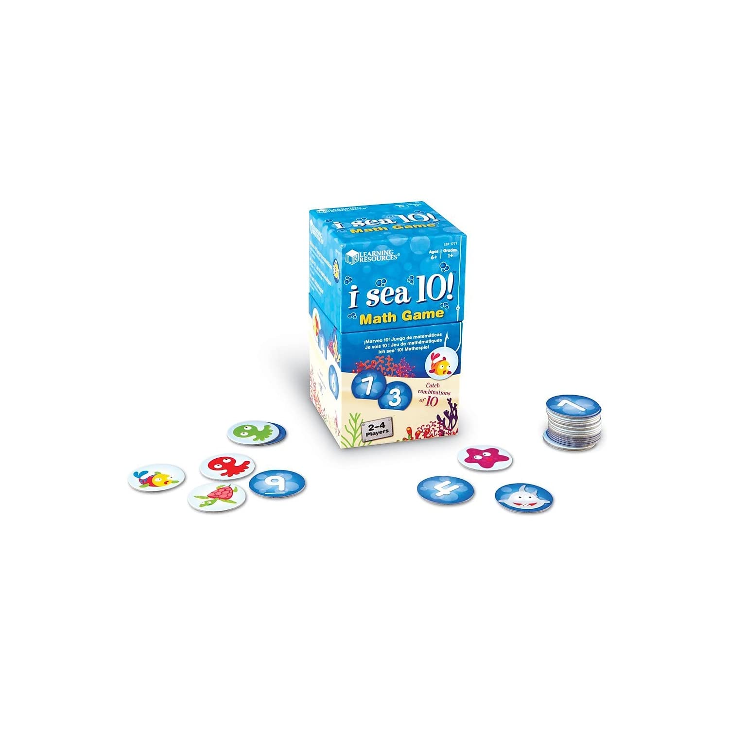 Learning Resources I Sea 10! Math Game - Addition & Subtraction Educational Card Game for Kids Ages 6+ | 100 Number Cards for Homeschool & Classroom Learning | Fun Math Practice for Elementary Students