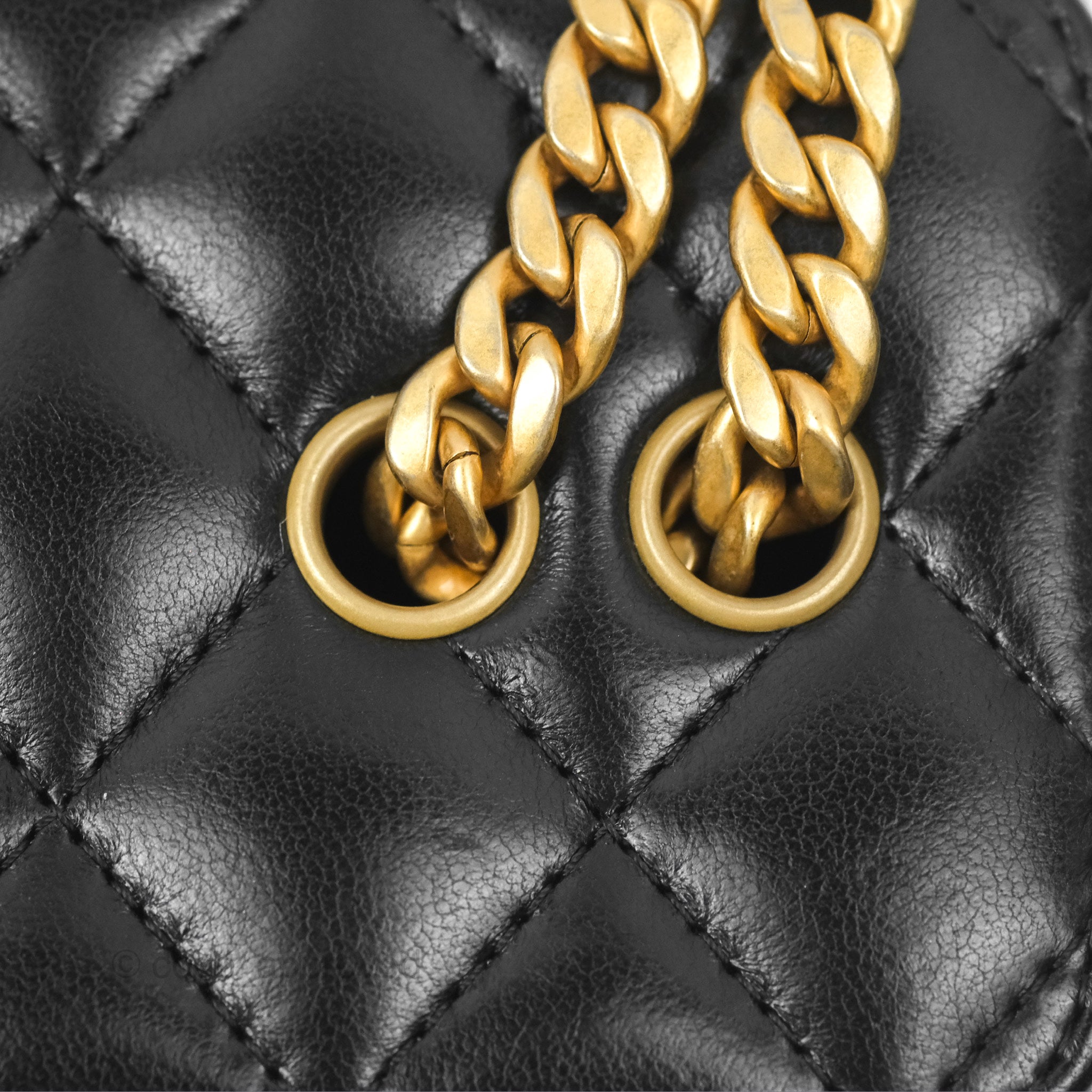 Chanel Adjustable Chain Black Lambskin Vanity Bag with Aged Gold Hardware - Perfect for Evening Events, Parties & Luxury Fashion Accessories