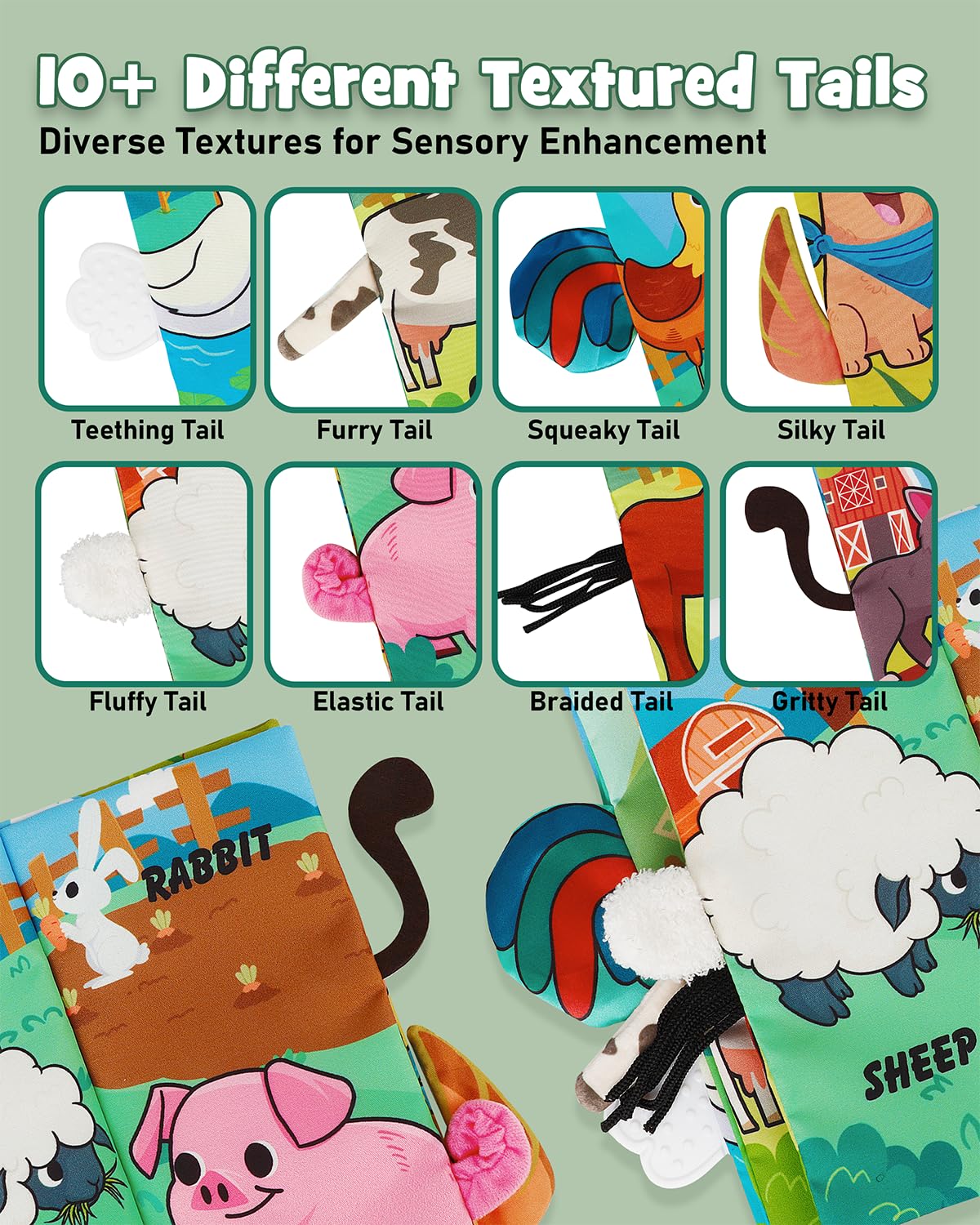 Best Baby Crinkle Books & Tummy Time Toys for Newborns 0-6 Months - Soft Touch & Feel Early Learning Books, Perfect Shower Gift for Baby Boys & Girls, Developmental Infant Toys for Stroller, Playtime & Sensory Exploration