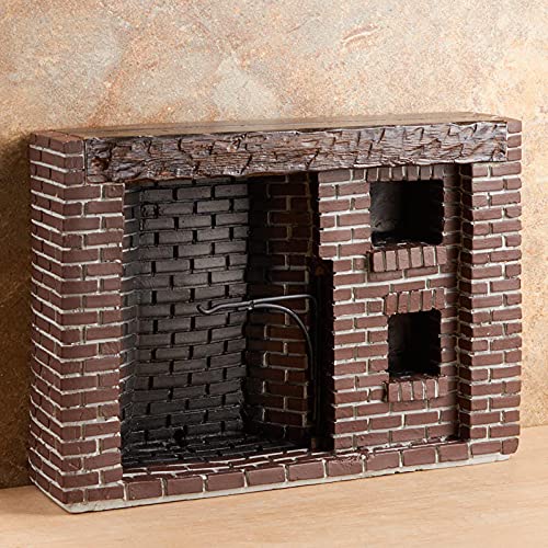 Colonial Brick Fireplace Miniature for Dollhouse - Realistic DIY Dollhouse Accessory - Perfect for Model Train Sets, Christmas Villages & Miniature Displays
