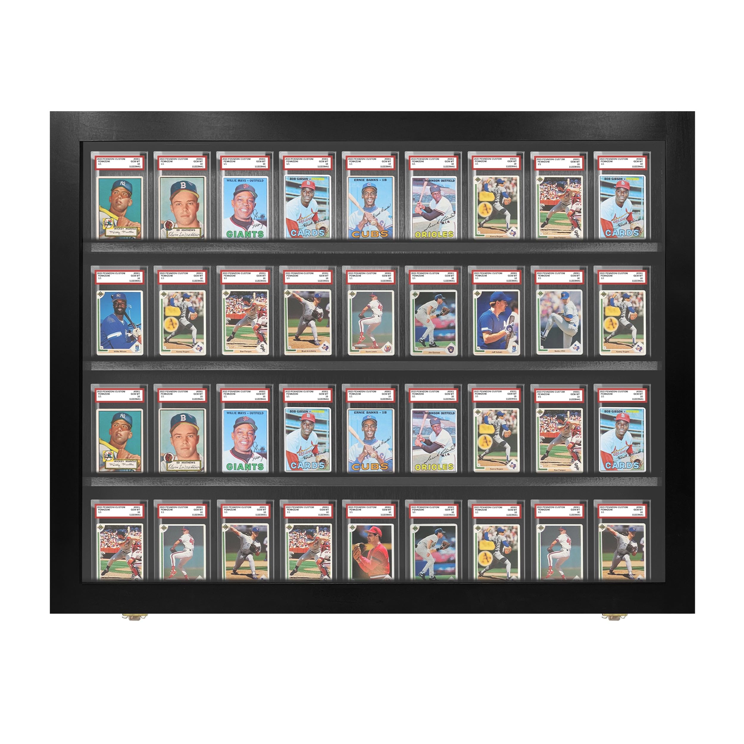 Baseball Card Display Case - 36 Graded Sports Card Frame with Lock & UV Protection | PSA Certified Case for Pokemon, Football & Basketball Cards | Perfect for Collectors & Home Decor
