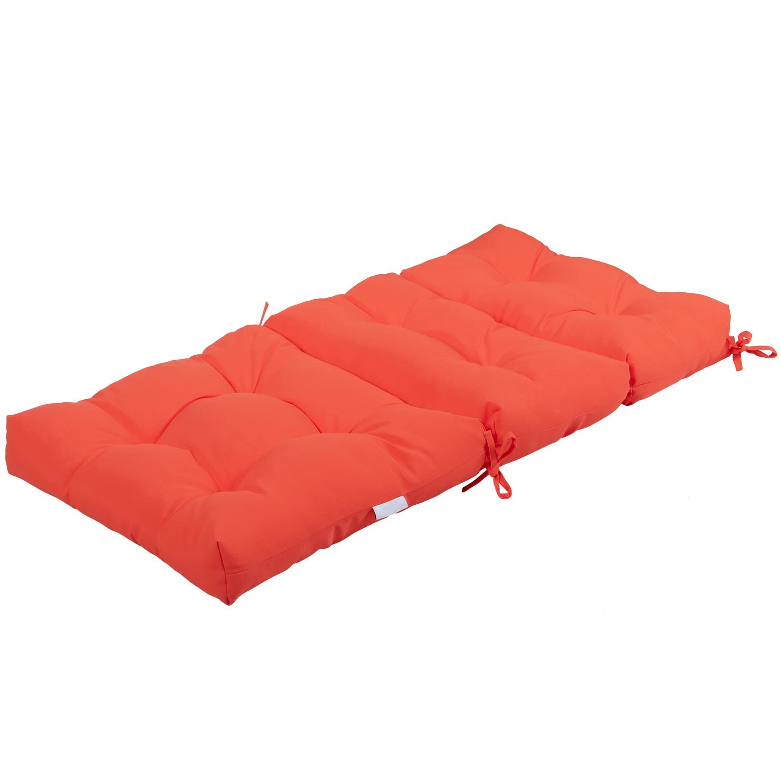 **Tangkula High Back Patio Chair Cushion Set of 2 - Tufted Non-Slip Rocking Glider Replacement Seat Pads with Ties for Indoor & Outdoor Wicker Furniture (Orange) - Perfect for Porch, Garden, and Poolside Relaxation**