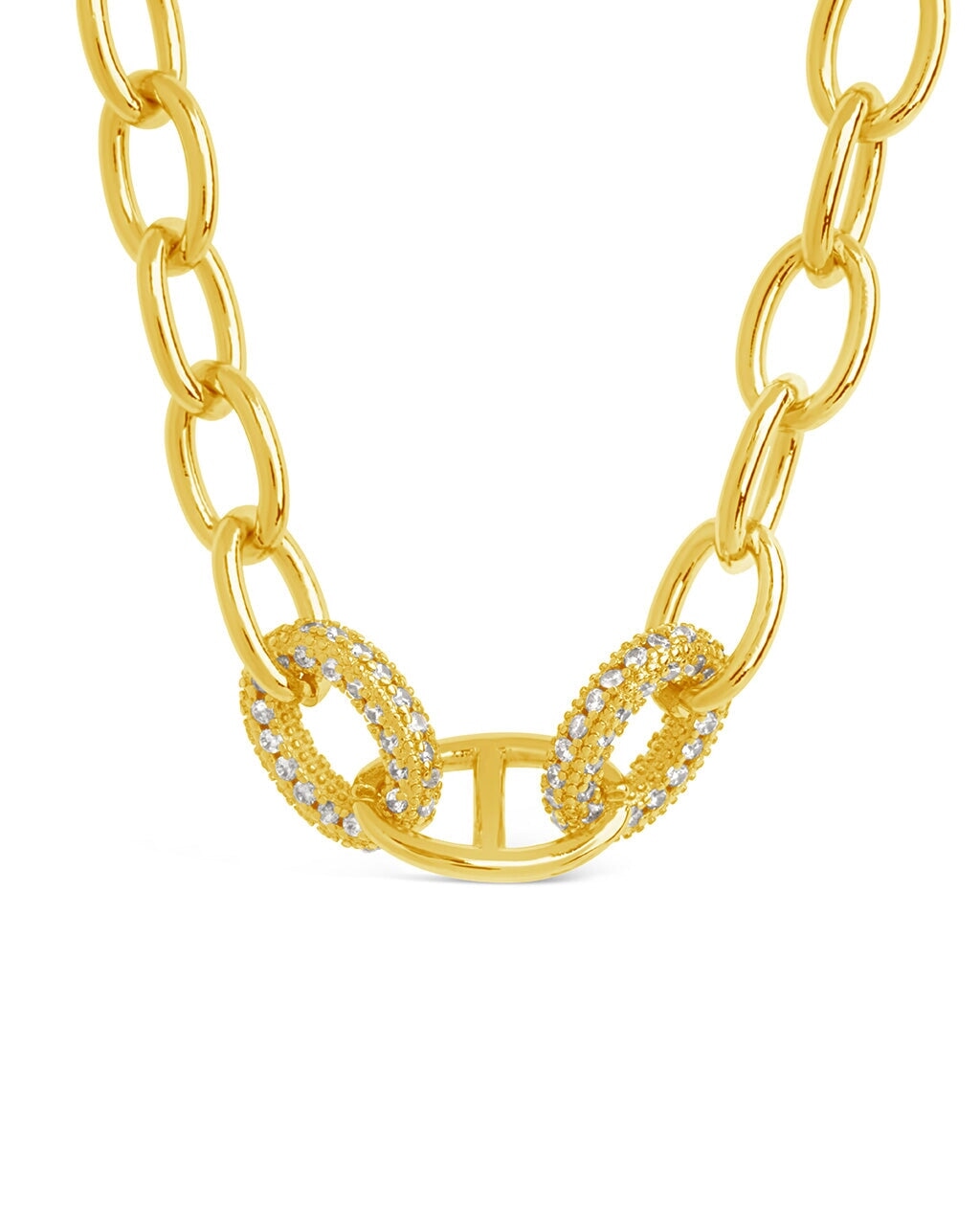 Reina CZ Chain Link Matching Set - Sterling Silver Cubic Zirconia Necklace & Bracelet Set for Women | Perfect for Parties, Weddings & Everyday Elegance