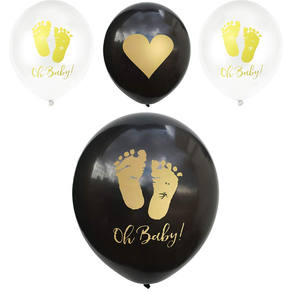 30 Pack Black Latex Balloons for Wedding Decorations, Birthday Parties, Baby Showers - Elegant Accent Decor with Premium Trim for Events & Celebrations