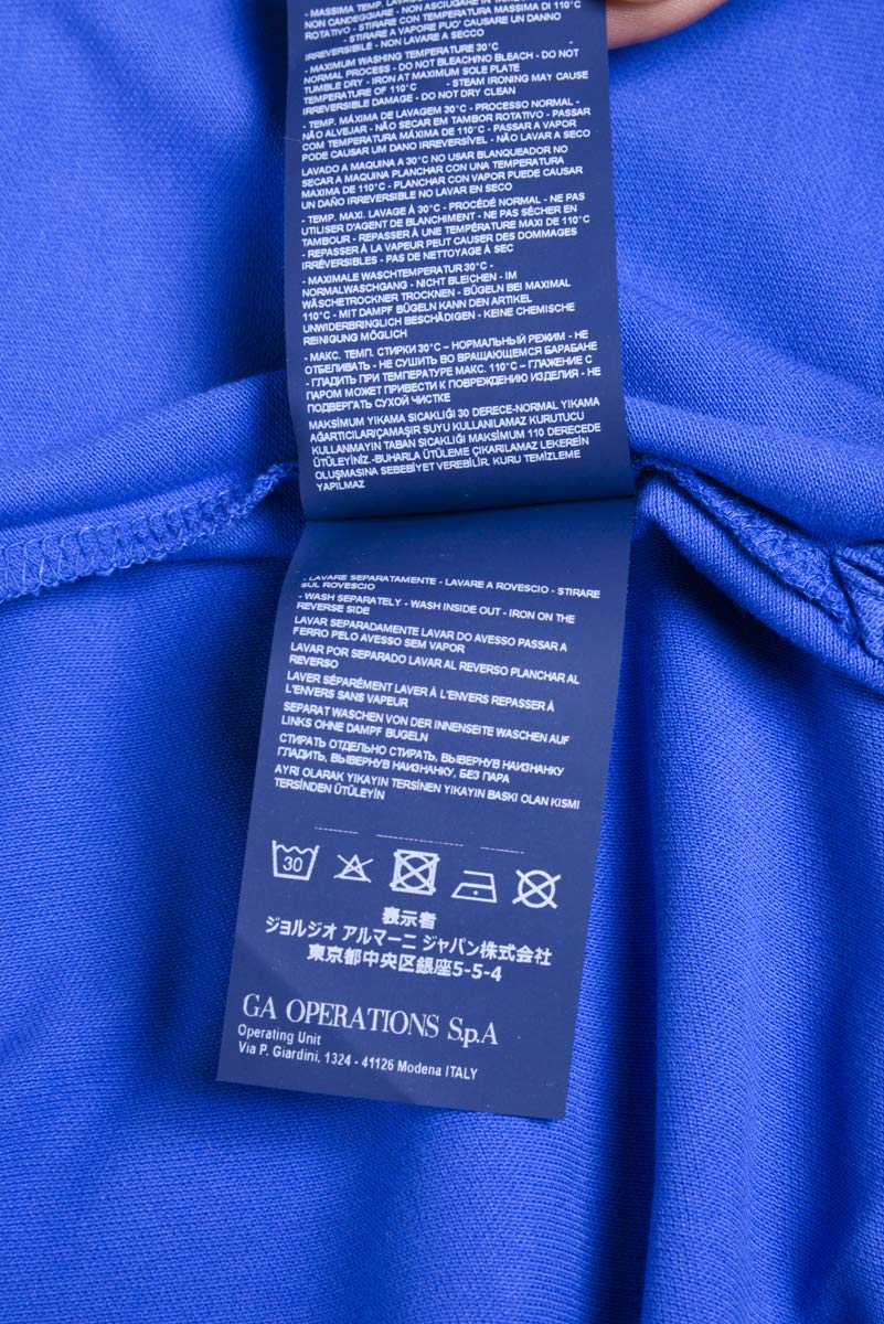 ARMANI JEANS Men's Classic Blue Polo Shirt - Casual Short Sleeve Cotton Shirt for Work, Golf & Everyday Wear