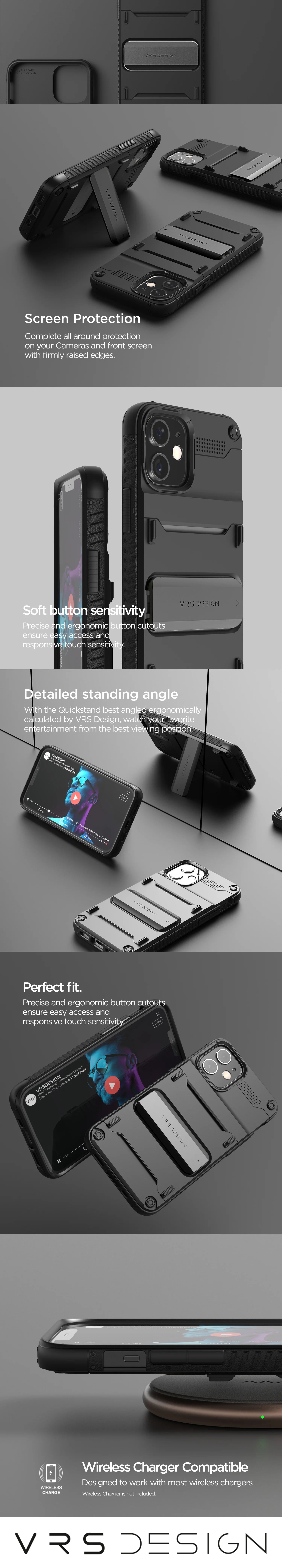 iPhone 12 Mini Case with QuickStand - Slim Protective Cover for iPhone 12 Mini (5.4 Inch) | Perfect for Work, Travel & Everyday Use