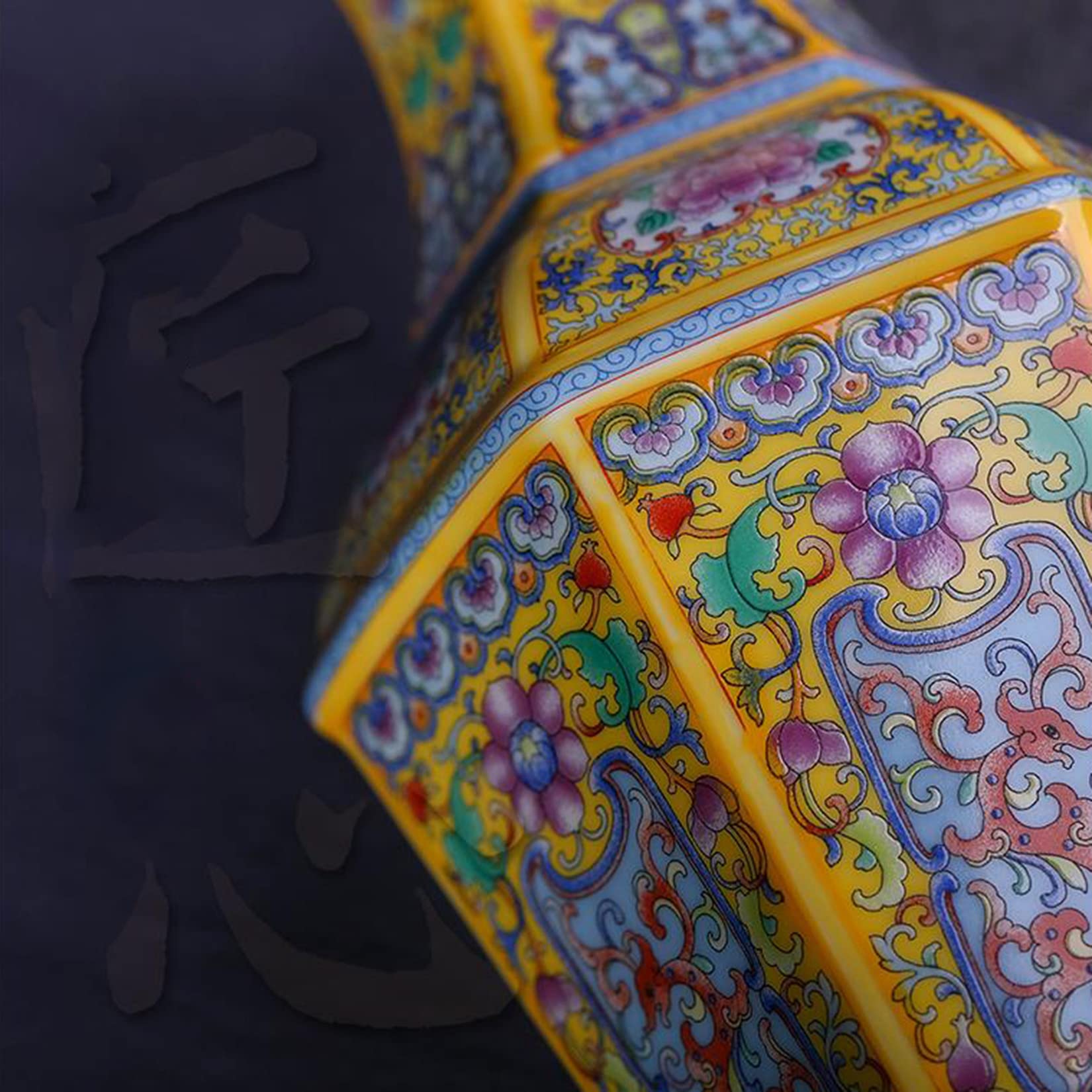 Handmade Jingdezhen Ceramic Vase - Large Chinese Porcelain Floor Vase for Living Room Decor | Antique Oriental Yellow Flower Vase | Perfect for Home, Office & Wedding Centerpiece Decorations