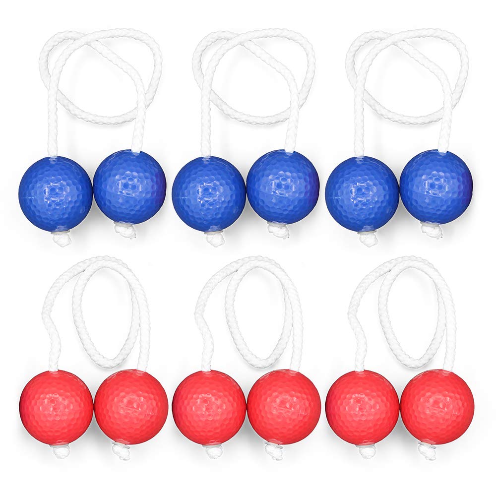 Lixada Golf Toss Ball Ladder Game Set - 6 Hard Golf Training Balls with Bolas for Outdoor Backyard Fun, Perfect for BBQ Parties, Camping & Beach Games