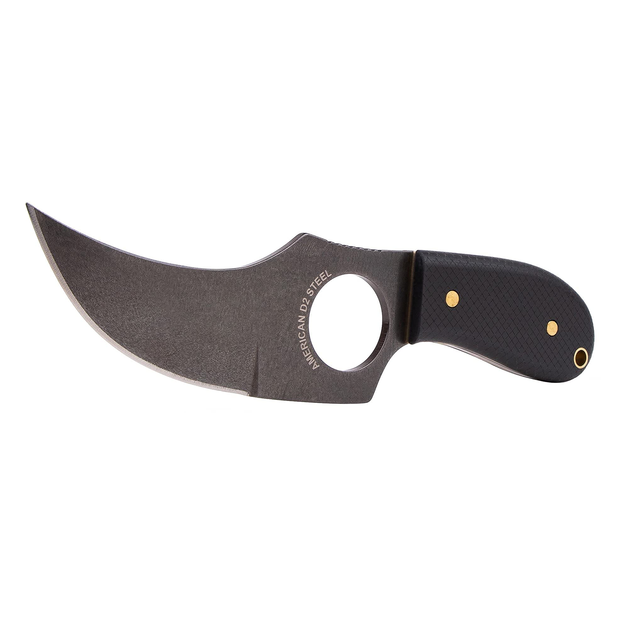 Whiteknuckler Brand Checkered Buffalo Convertible III Knife - USA Made Tactical Folding Knife with Blackout Checkered Handle & Buffalo Black Leather Sheath - Perfect for Camping, Hunting, and Outdoor Survival Gear