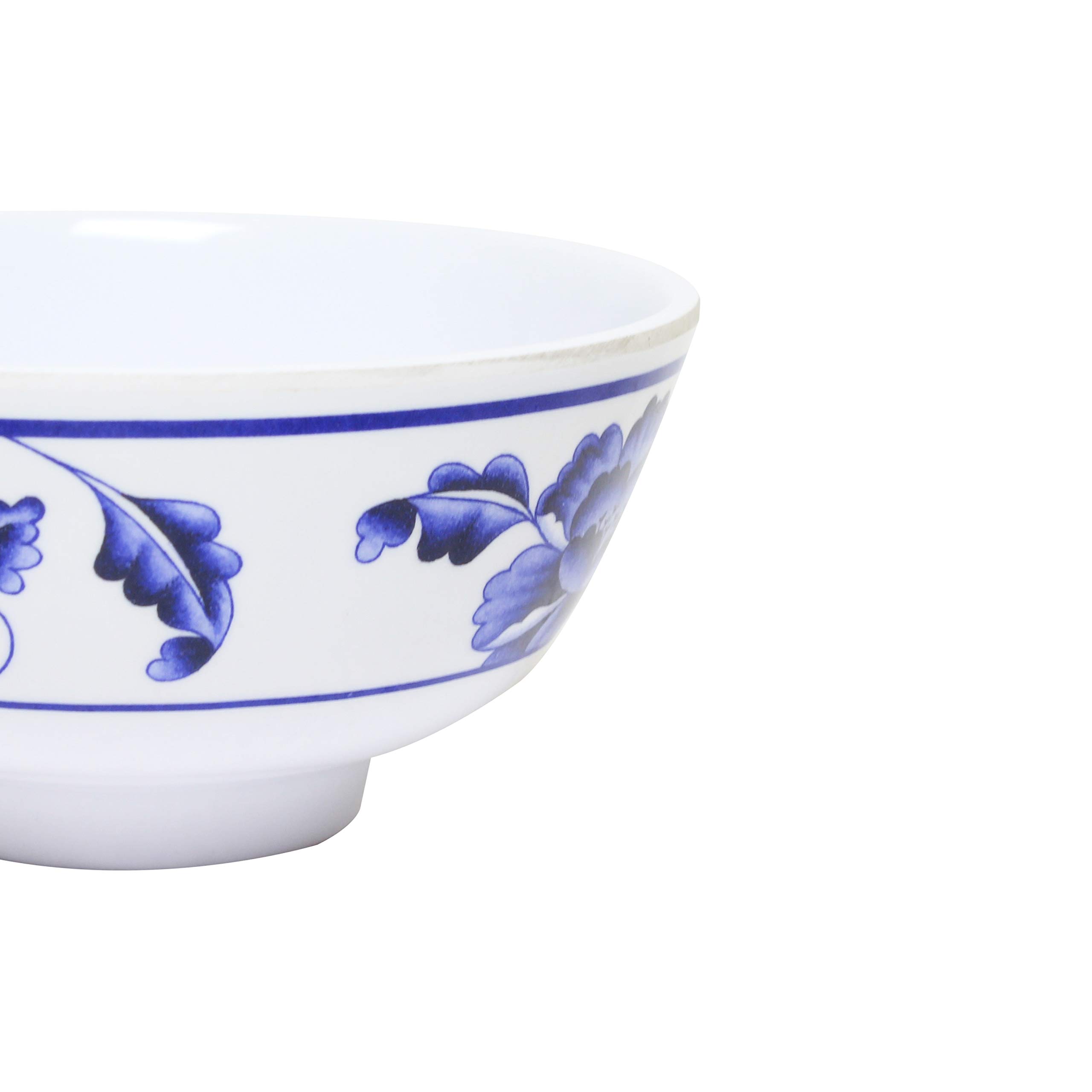Premium 12 oz Melamine Rice Bowl Set of 12 - Durable & Lightweight Dinnerware for Restaurants, Picnics, and Outdoor Dining - 4 7/8