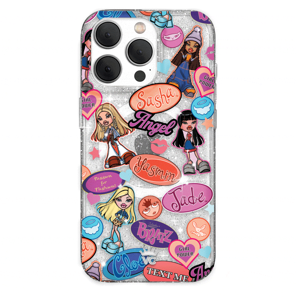 Bratz Pack Glitter iPhone Case - Trendy Sparkle Phone Cover for Bratz Fans - Perfect for Parties, School & Everyday Use