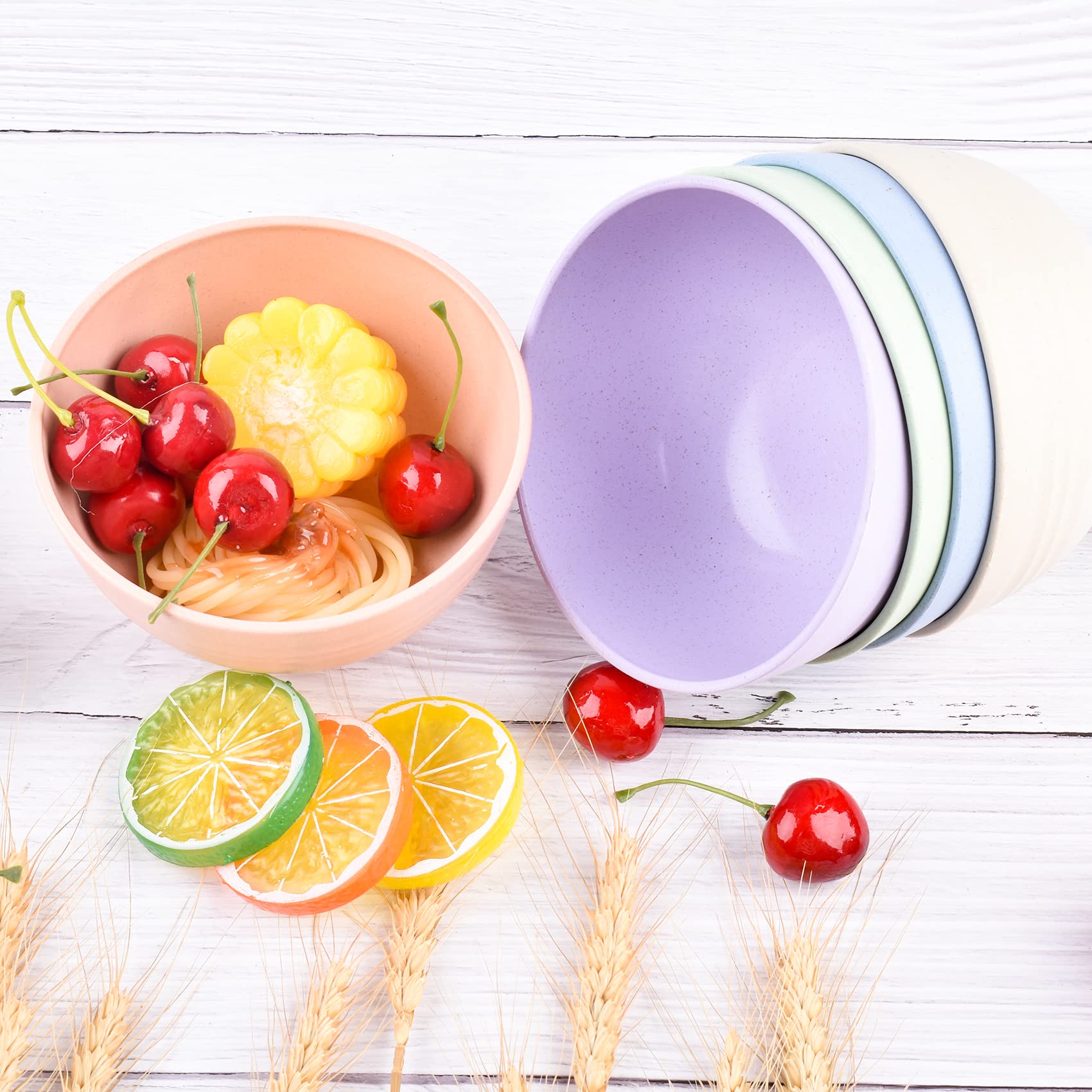 5-Piece Small Bowls Set - 14oz Reusable Kitchen Bowls for Desserts, Soup, Oatmeal, Pasta & Salad - Microwave & Dishwasher Safe - 5 Color Options - Perfect for Home Dining, Party Serving & Meal Prep