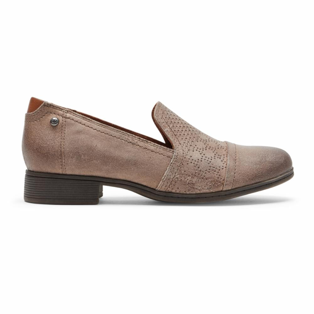 Cobb Hill Women's Slip-On Crosbie Comfortable Walking Shoes in Brown - Perfect for Casual Wear, Work & Everyday Comfort
