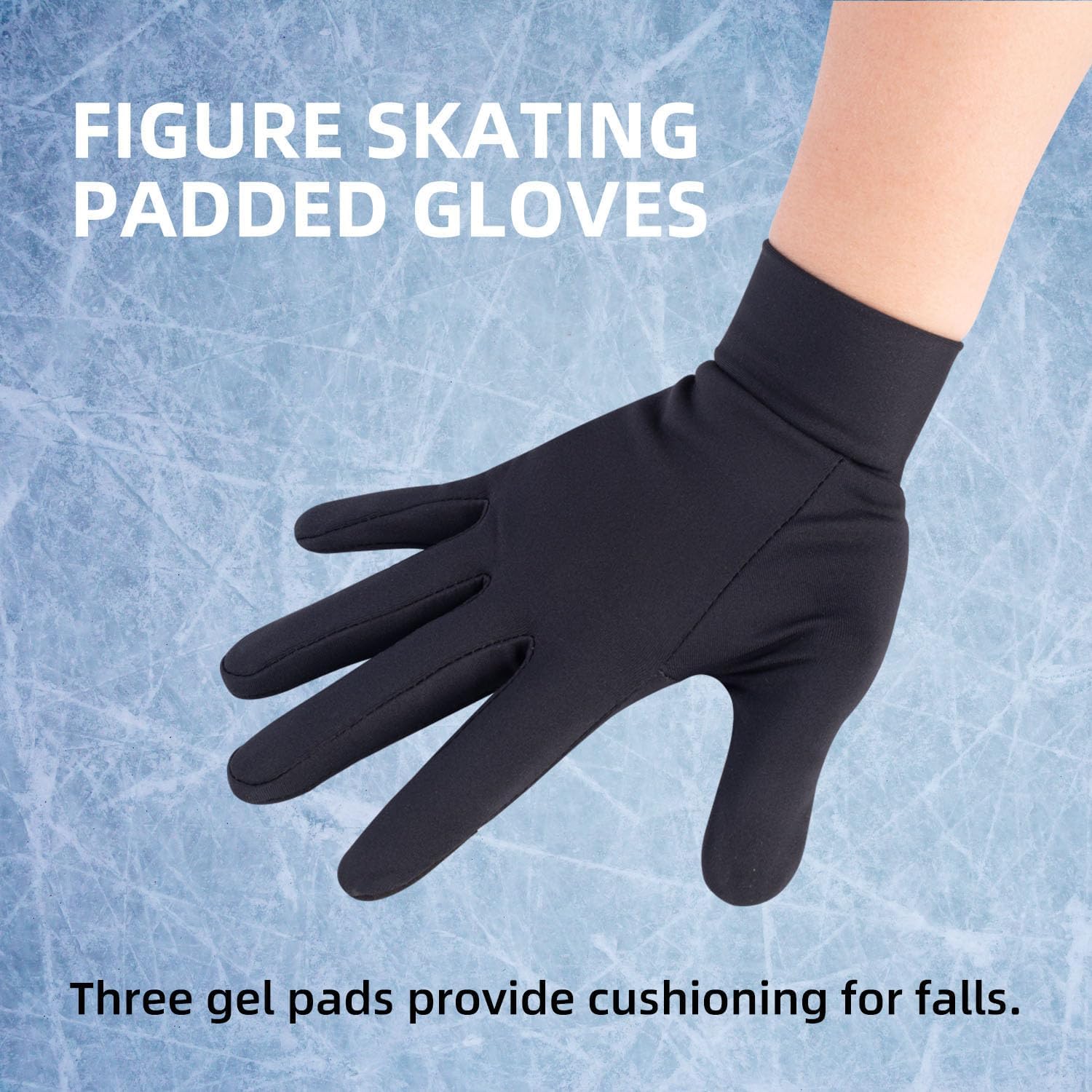 Women's Figure Skating Gloves - Padded Ice Skating Gloves for Practice & Performance | Warm Protective Gloves for Skating Training, Competitions & Winter Sports