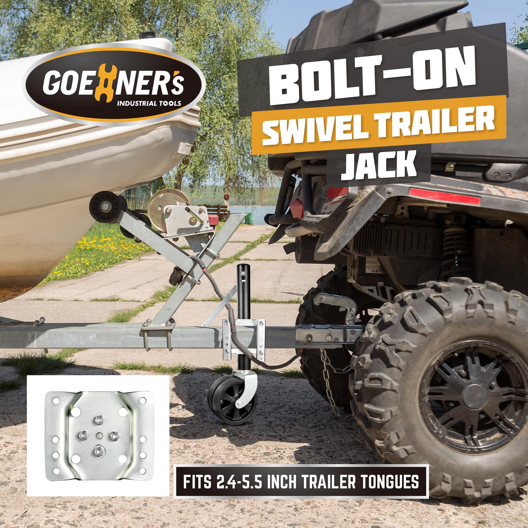 Heavy Duty Boat Trailer Jack with 2000LBS Capacity - 8