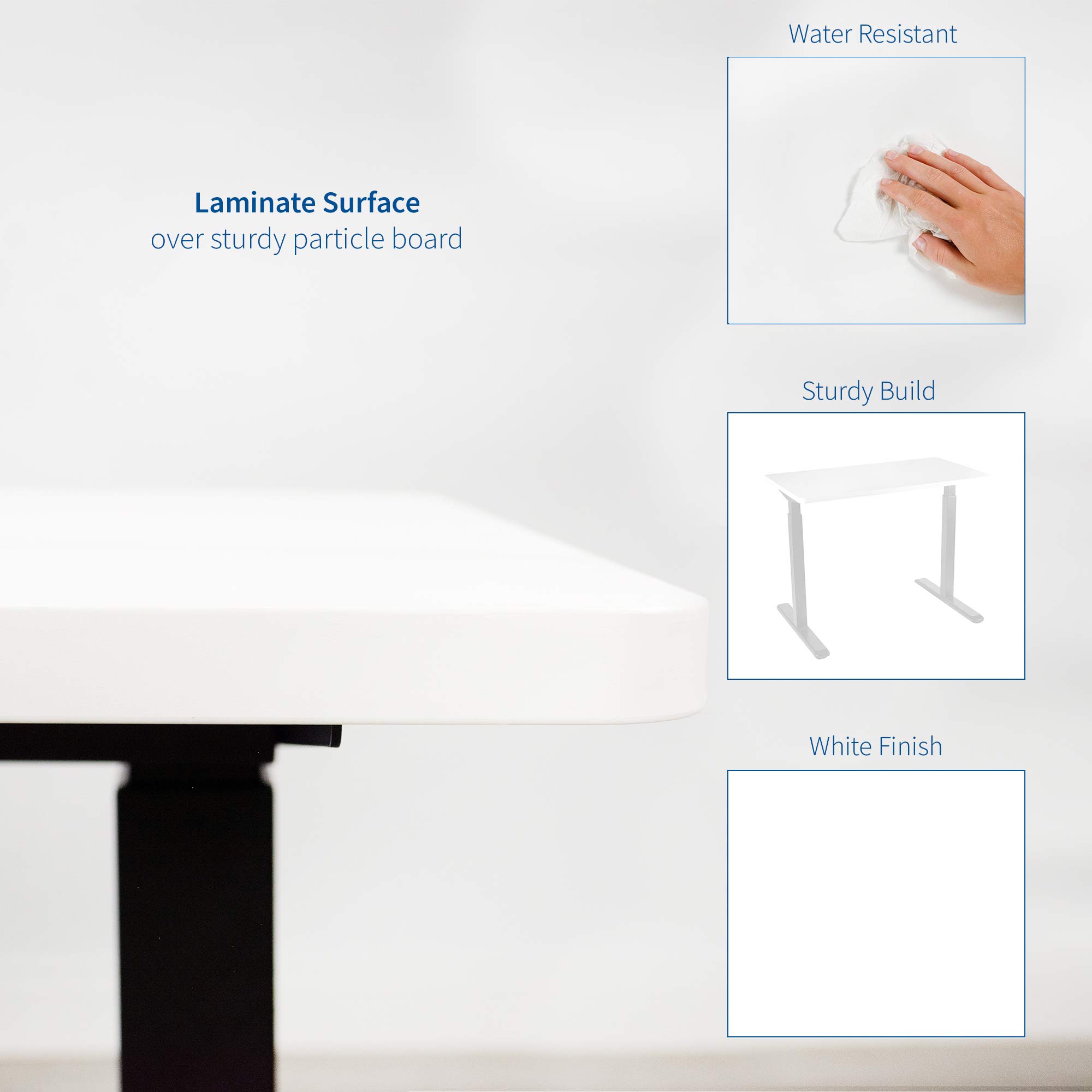 60 x 24 Inch White Universal Table Top - Solid One-Piece Desk Surface for Adjustable Sit to Stand Home & Office Desk Frames | Perfect for Workspaces, Gaming Setups & Study Areas (DESK-TOP60W)