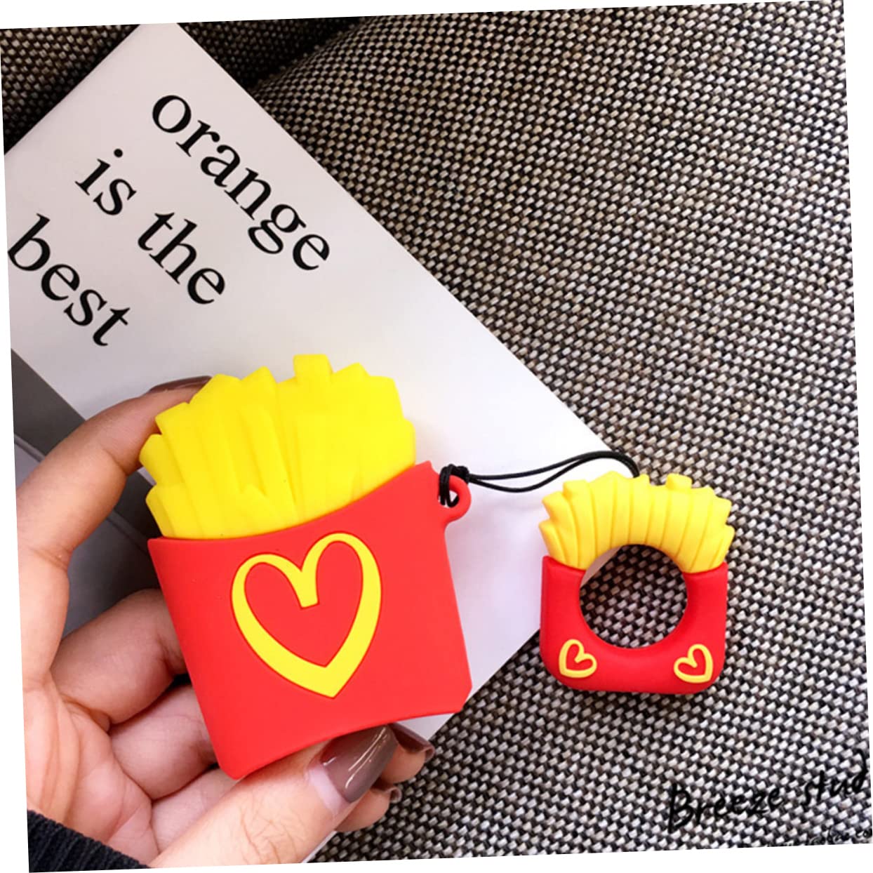 Artibetter 3-Piece French Fries Keychain Earphone Case - Cute Earbuds Protective Holder for AirPods, Headphones & Wireless Earbuds | Perfect for Travel, Gym & Daily Use
