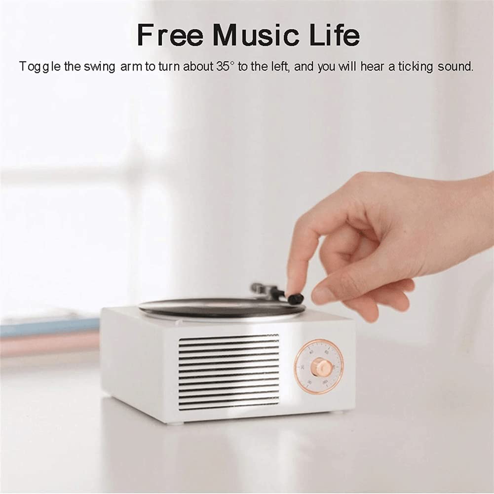 RYMMKOP Portable Mini Bluetooth Speaker - Wireless Retro Vinyl Record Player with 3D Surround Sound & Subwoofer for Home, Car, Outdoor, and Travel Use