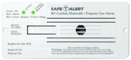 MTI Industries White Flush Mount Carbon Monoxide Alarm 35-742-WT - Reliable CO Detector for Home, Kitchen, RV & Office Safety