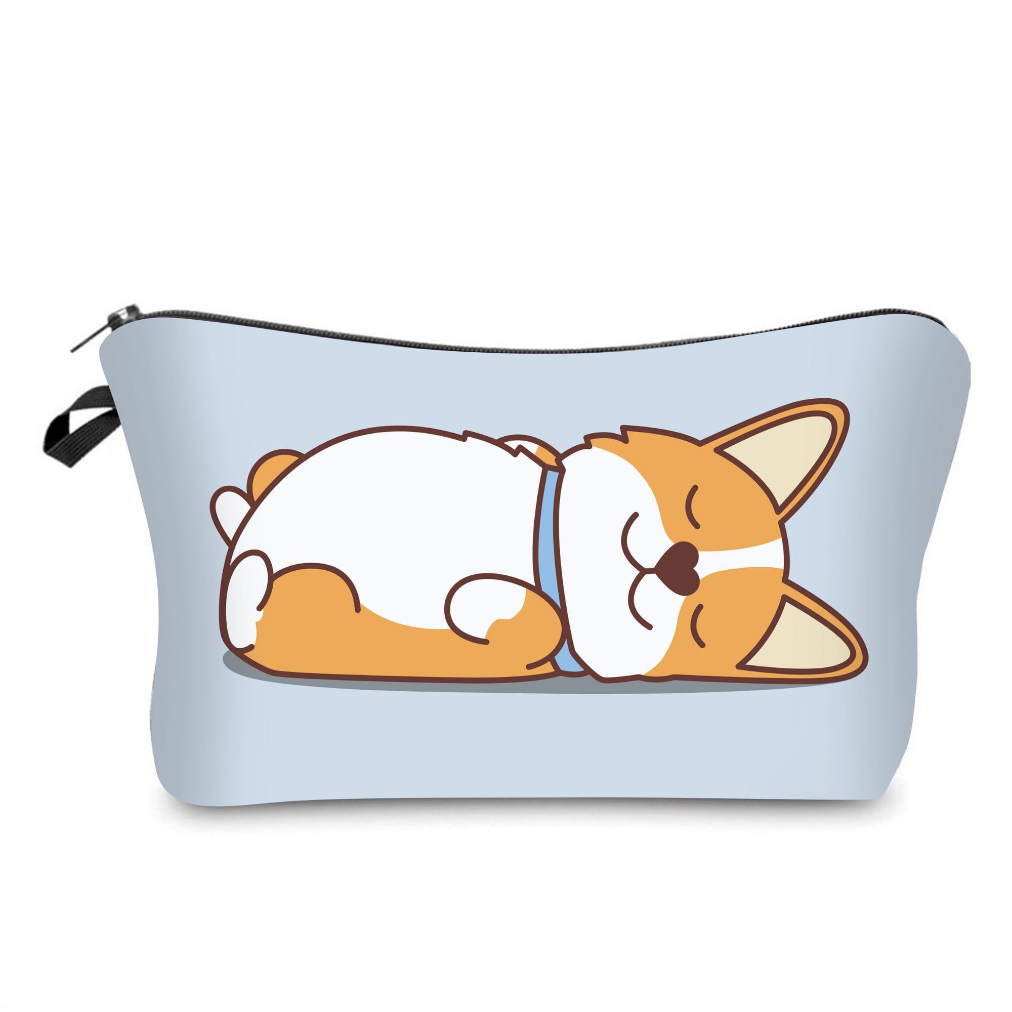Cute Sleeping Corgi Print Cosmetic Bag - Travel Organizer, Wallet & Card Holder - Compact Gift for Men & Women | Perfect for Makeup Storage, Travel Essentials & Daily Use | Stylish Purse by Yssabel