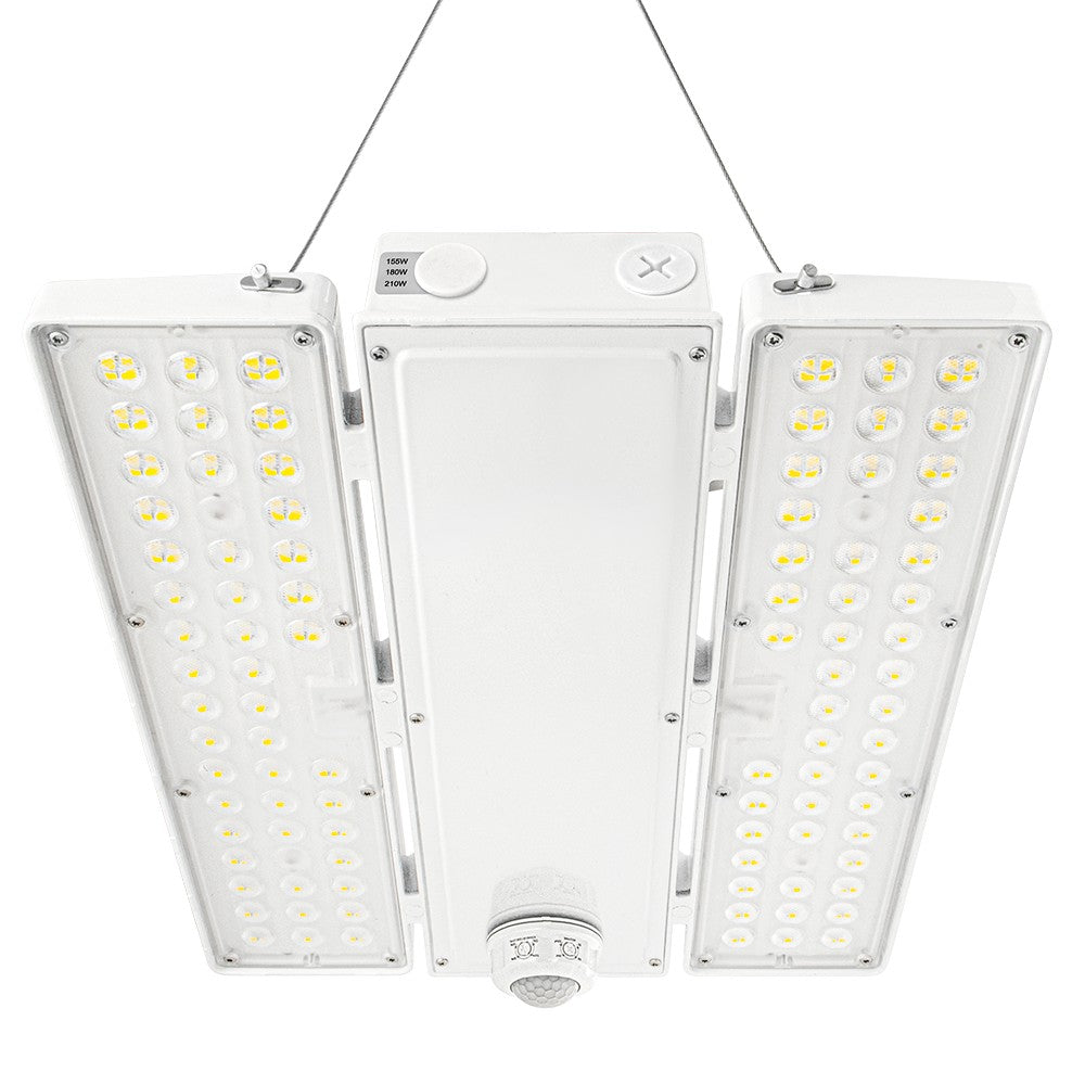 PAVO III LED High Bay Light 210W - 3 Watts Selectable, 31,290 Lumens, 120-277V, 5000K/4000K Color Temperature, 600W Equivalent - Perfect for Warehouses, Factories, and Commercial Lighting